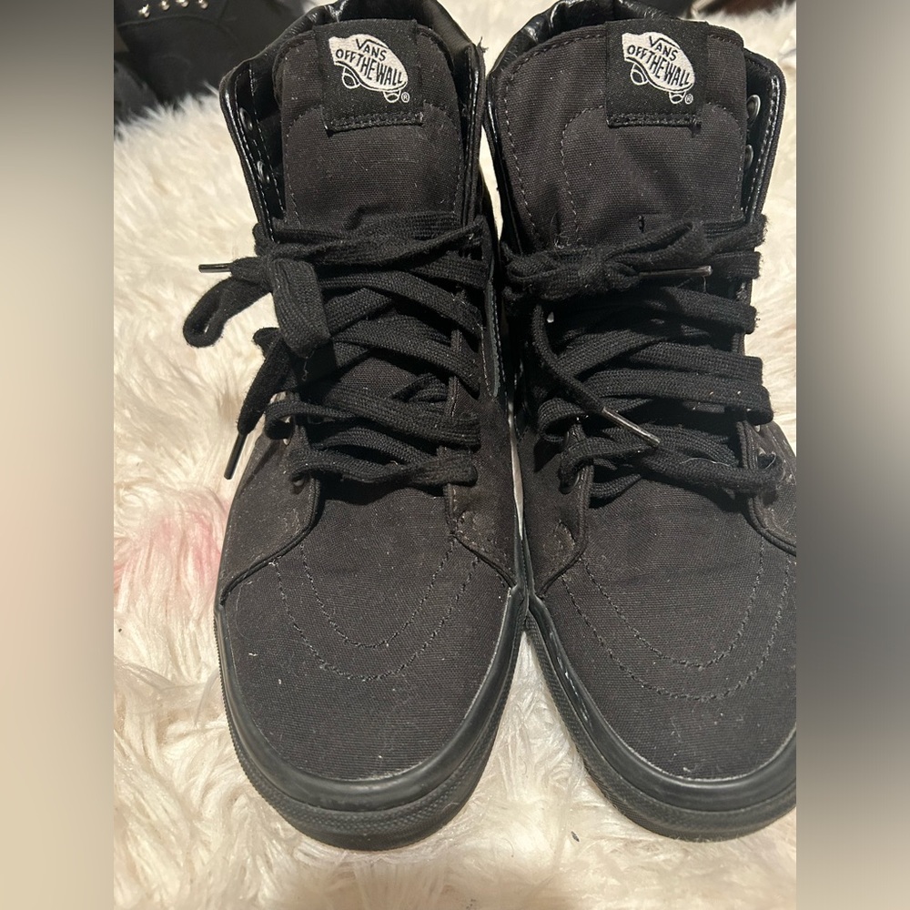 Vans High Top Skate Shoe All Black Off the Wall Canvas
